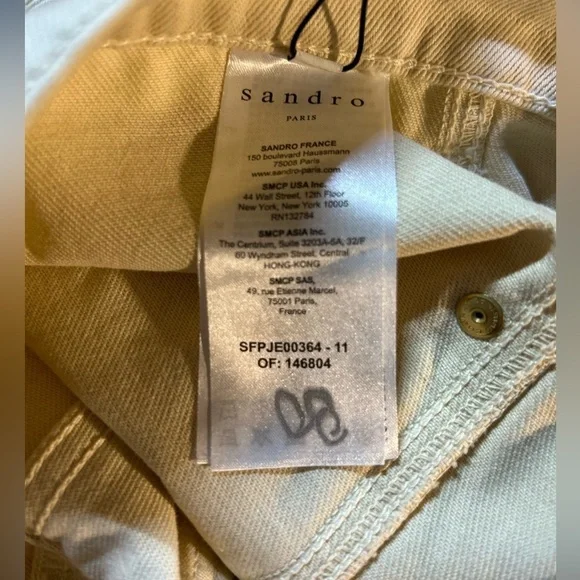 SANDRO NWT Otis High Waisted Barrel Jeans in Ecru/Off White in Sz 30-31